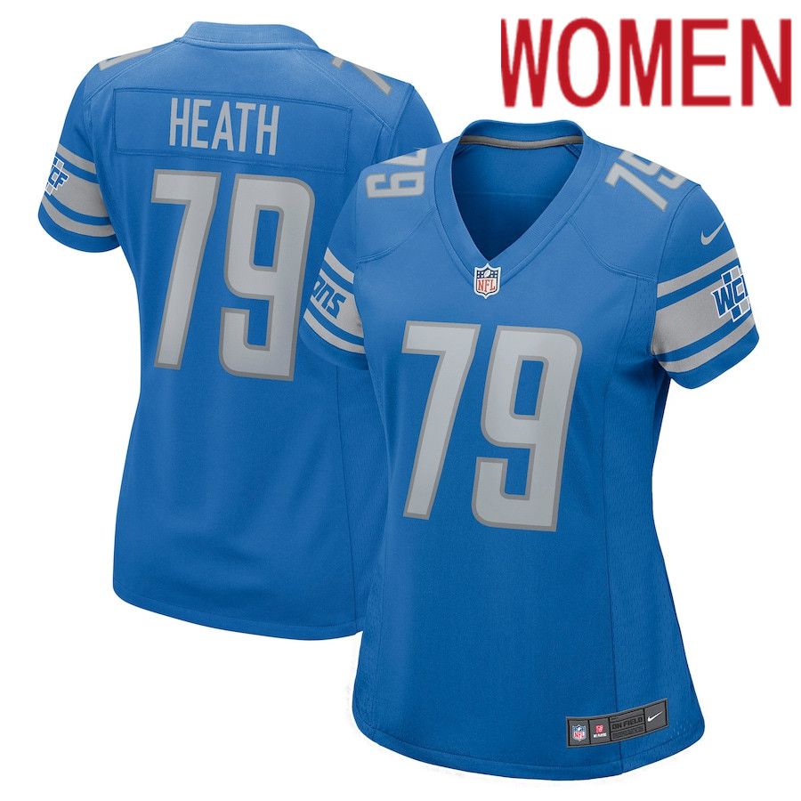 Women Detroit Lions #79 Joel Heath Nike Blue Nike Game NFL Jersey->women nfl jersey->Women Jersey